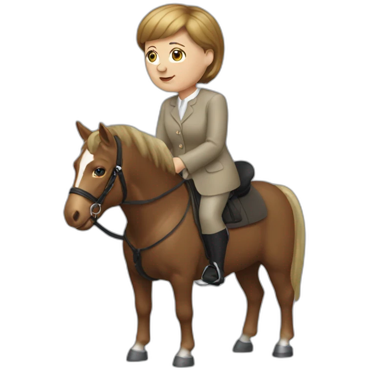 Angela Merkel having a horse body emoji