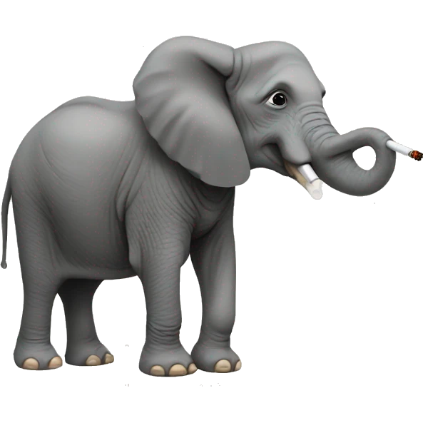 Elephant smoking a cigarette emoji