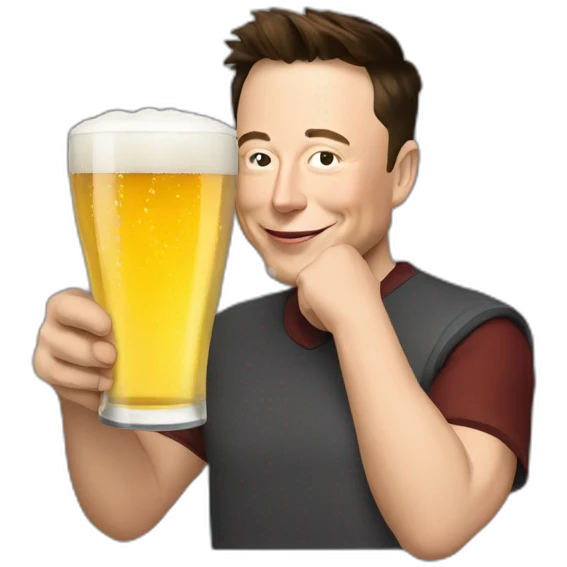 Elon musk drink beer emoji