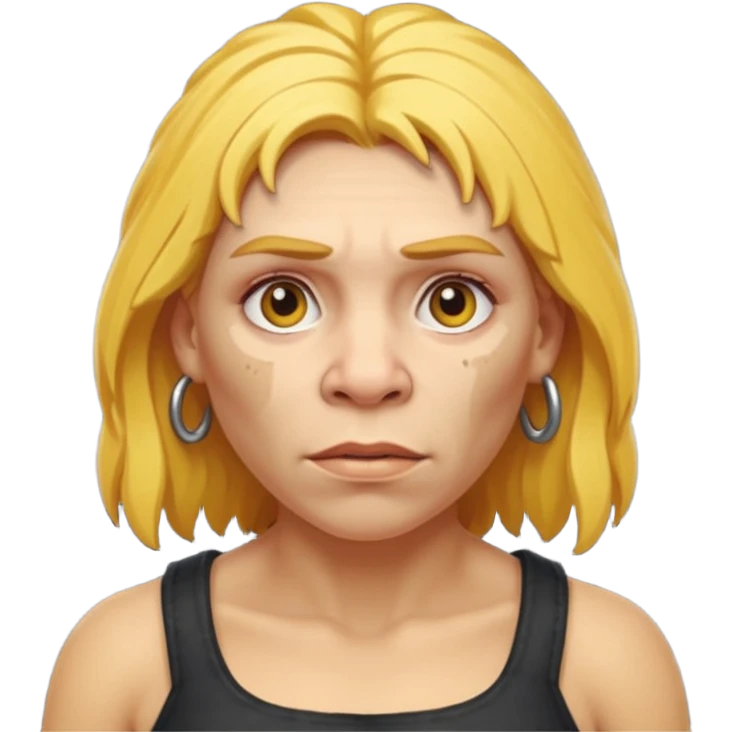 Neanderthal woman with yellow hair emoji