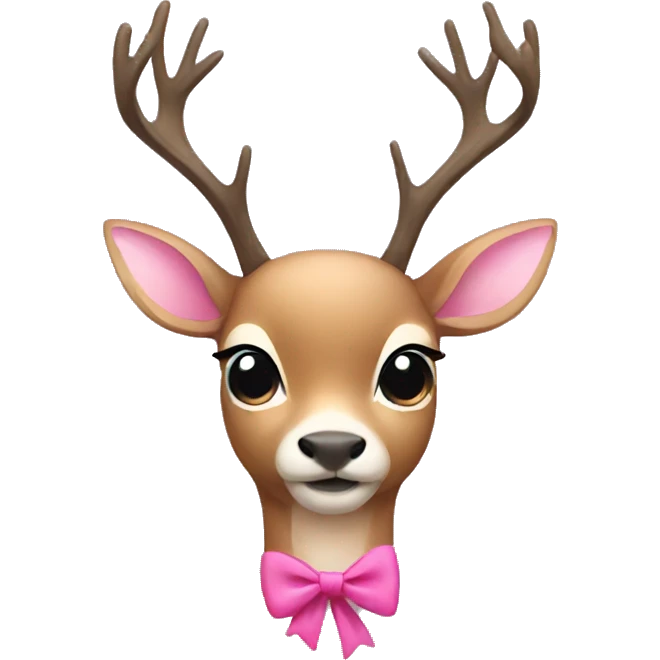 Deer with pink bow emoji
