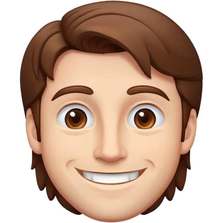 man with brown hair, smiling emoji