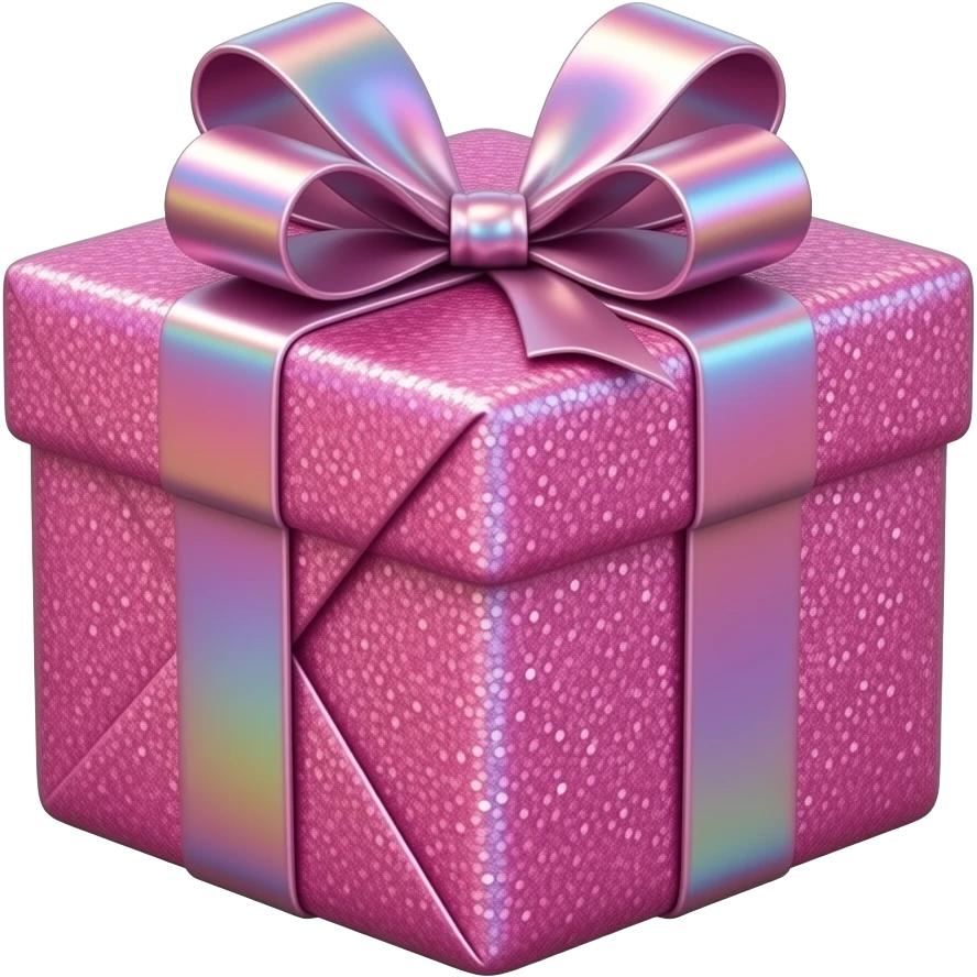 Hyperrealism wrapped gift, with a realistic, ultra detailed, holographic glitter pinky!!! emoji