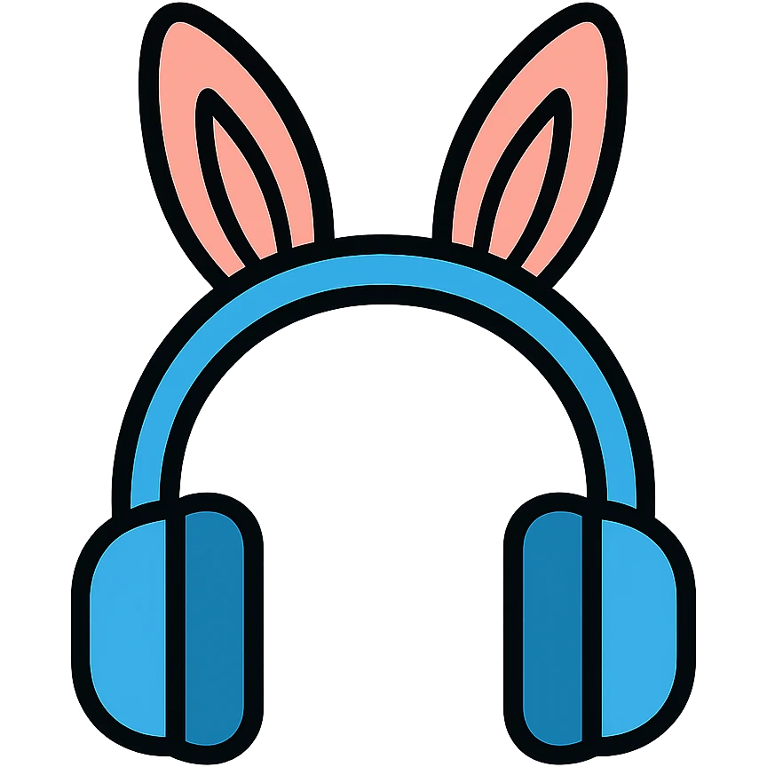 headphones with rabbit ears on top emoji