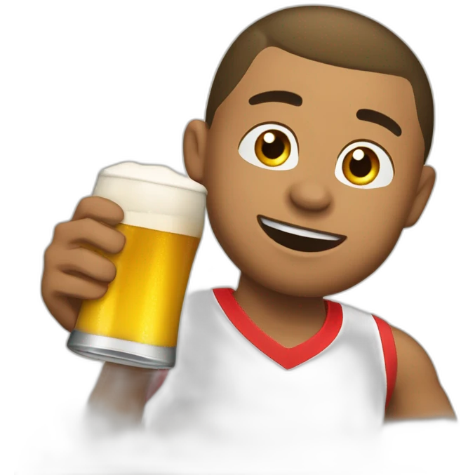 Mbappe qui boit une bière emoji