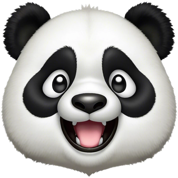 Cinematic Comical Panda Portrait Emoji, Head tilted dramatically with an exaggeratedly amused expression, featuring a striking black and white Fur with a quirky, playful expression and wide, expressive eyes filled with humorous disbelief, Simplified yet hilariously expressive features, highly detailed, glowing with a slightly sassy glow, high shine, dramatic yet playful, stylized with an air of cheeky charm, bright and endearing, soft glowing outline, capturing the essence of a spirited and over-the-top panda, so meme-worthy it feels like it could roll its eyes into internet fame instantly! emoji