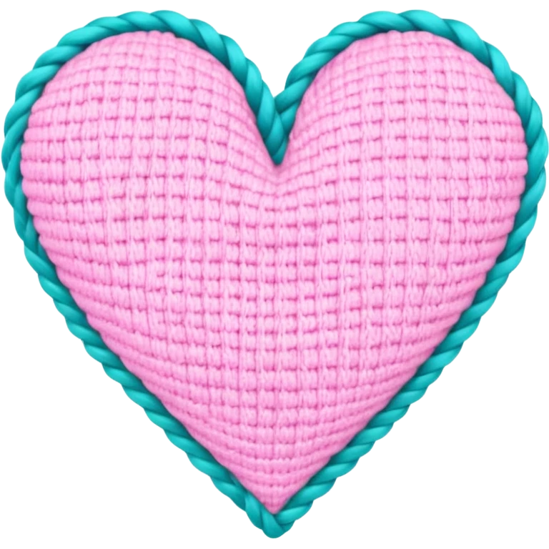 Pastel knit heart turquoise pink emoji