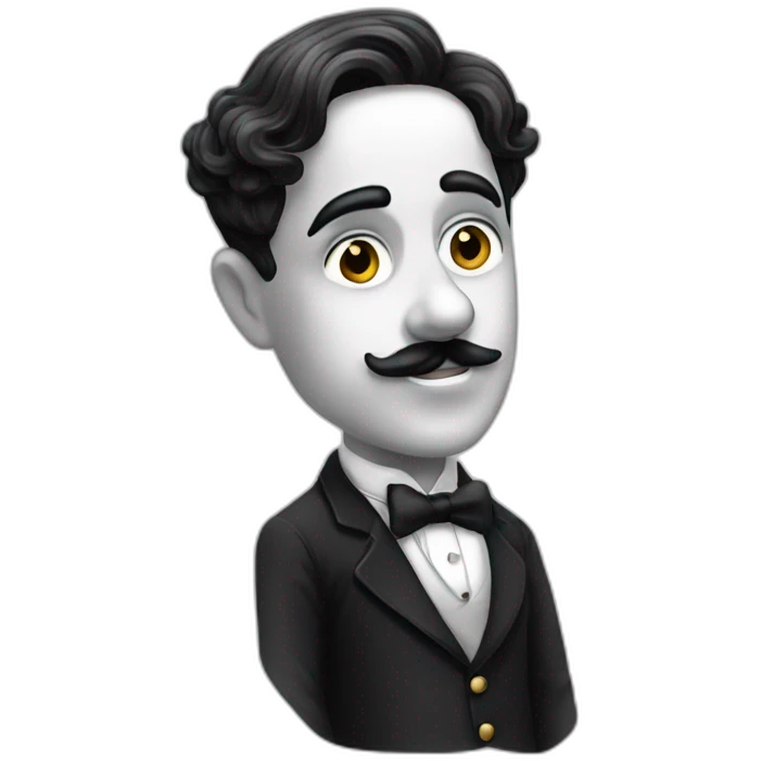 side parted hair charlie chaplin emoji