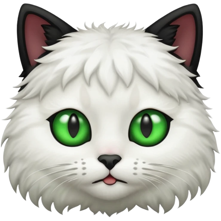 Emoji of White anche black cat face emoji