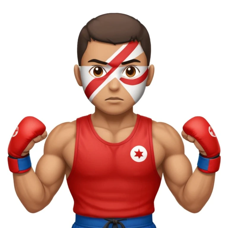 Kick boxer with tunisian flag emoji