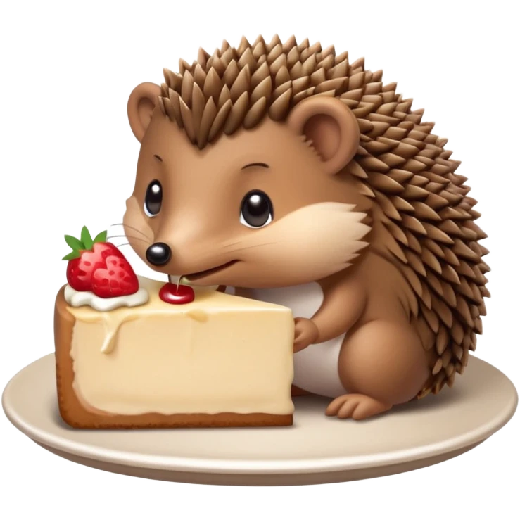 hedgehog eating cheesecake emoji