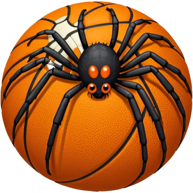 A spider with a basketball in the background  emoji