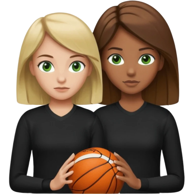 Maman cheveux marrons chemise noir et fille cheveux blond yeux verts tricot sport  emoji