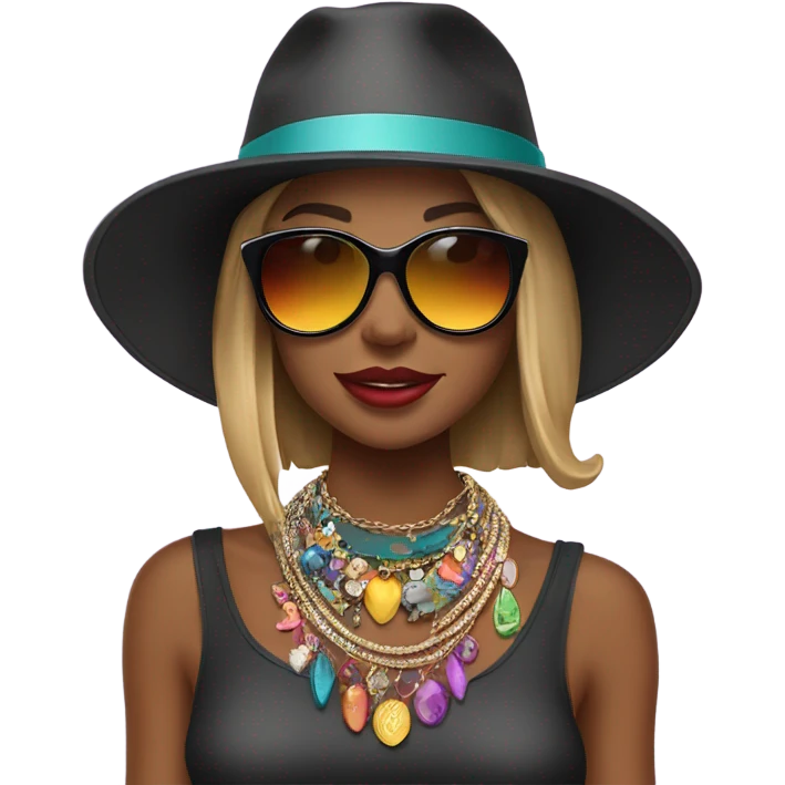 Girls in stylish accessories emoji