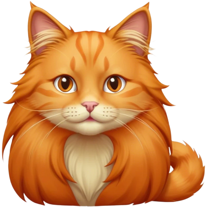 Orange cat with long fur sassy emoji