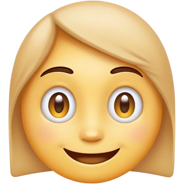 A minimal emoji-style character with a mischievous smile, glowing sparkling eyes, playful expression, clean vector style, soft gradients, simple shapes, transparent background emoji
