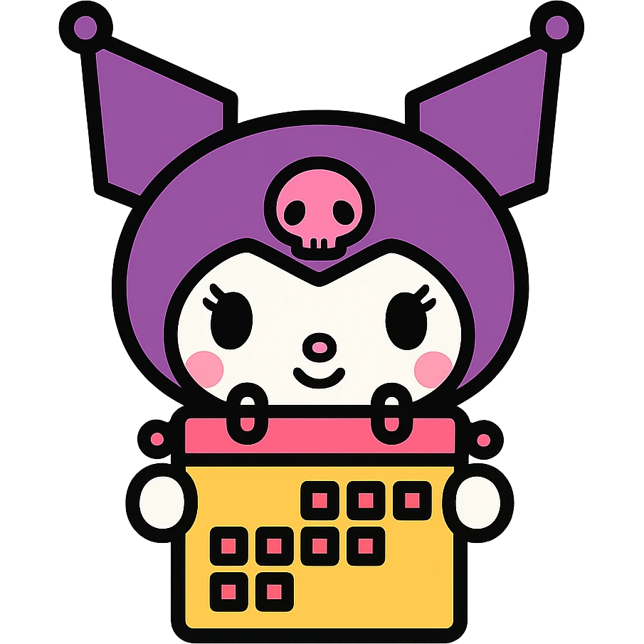 kuromi holding a calendar emoji