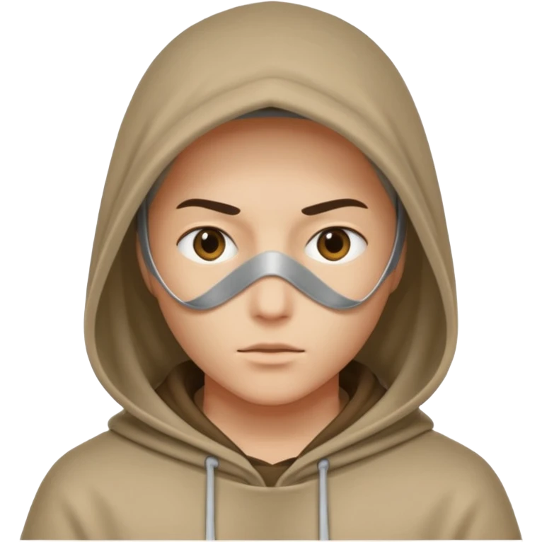 Eyes covered by hood emoji