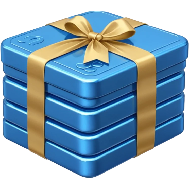 blue coins credit in a package emoji