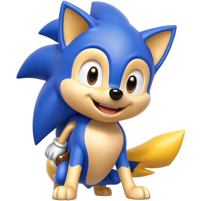 super dog with Sonic the Hedgehog emoji