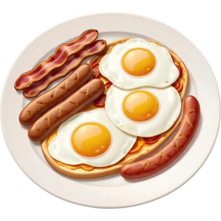 English Breakfast: Plate with eggs and bacon













 emoji