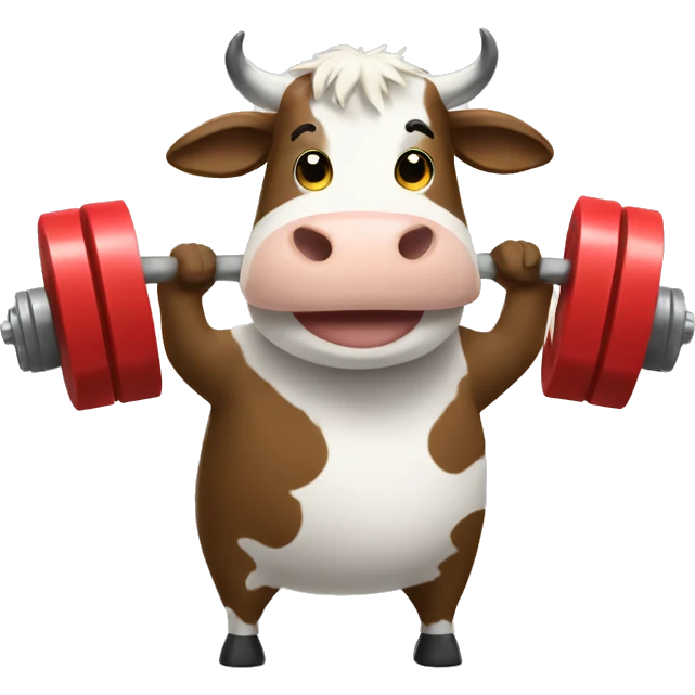 cow lifting weights  emoji