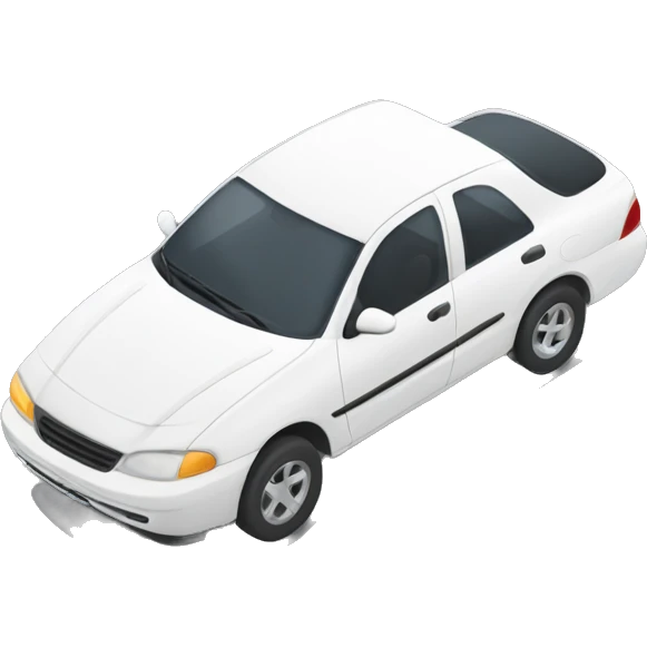 white car on simple ground emoji