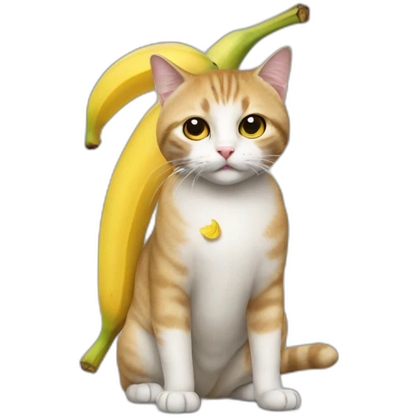 Cat wearing banana costume emoji