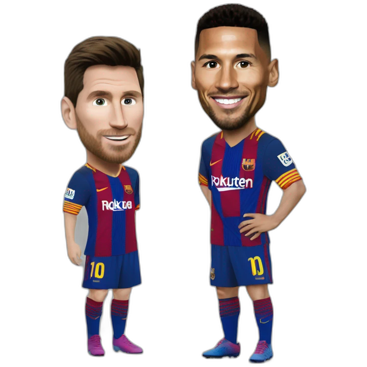 Messi qui joue avec Ronaldo emoji