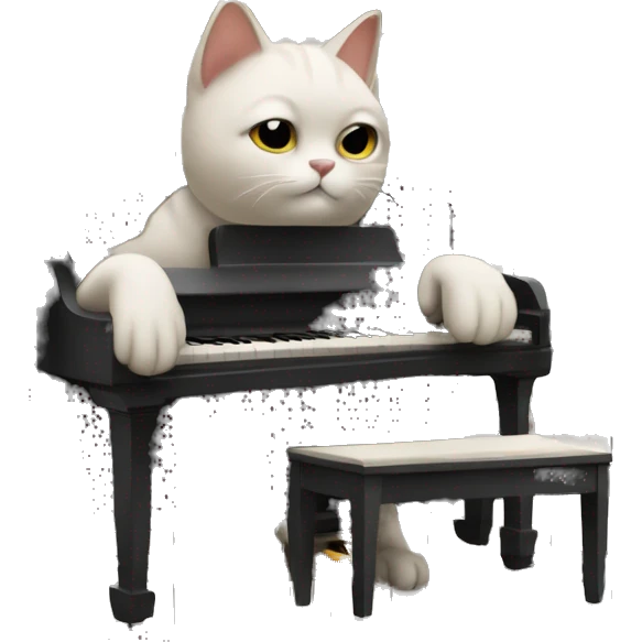 cat playing piano emoji