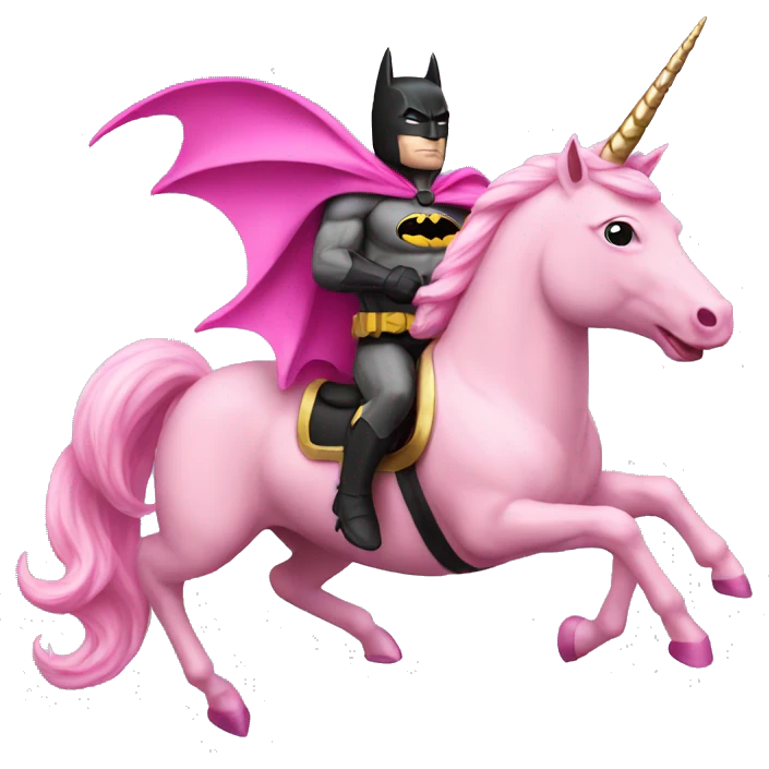 Batman riding a Pink unicorn emoji