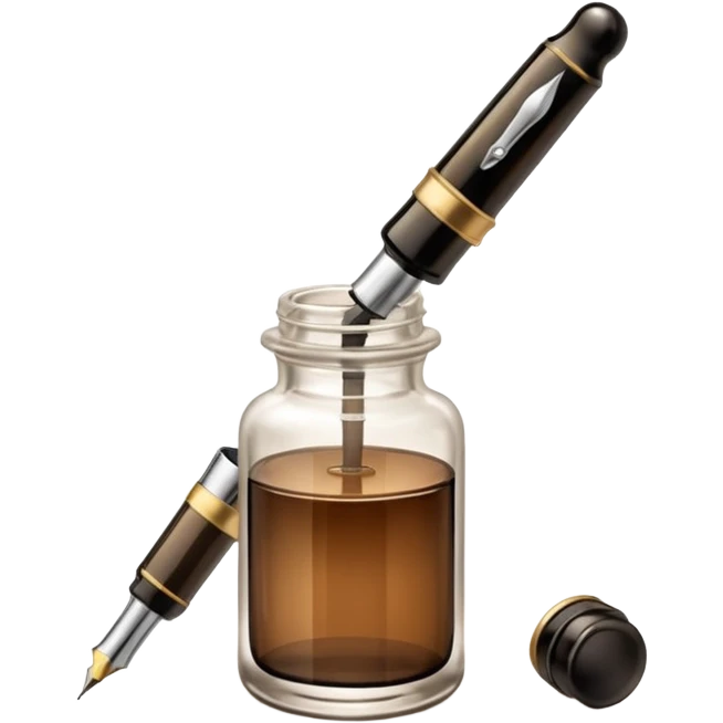 Vintage Academia Fountain pen + in bottle emoji