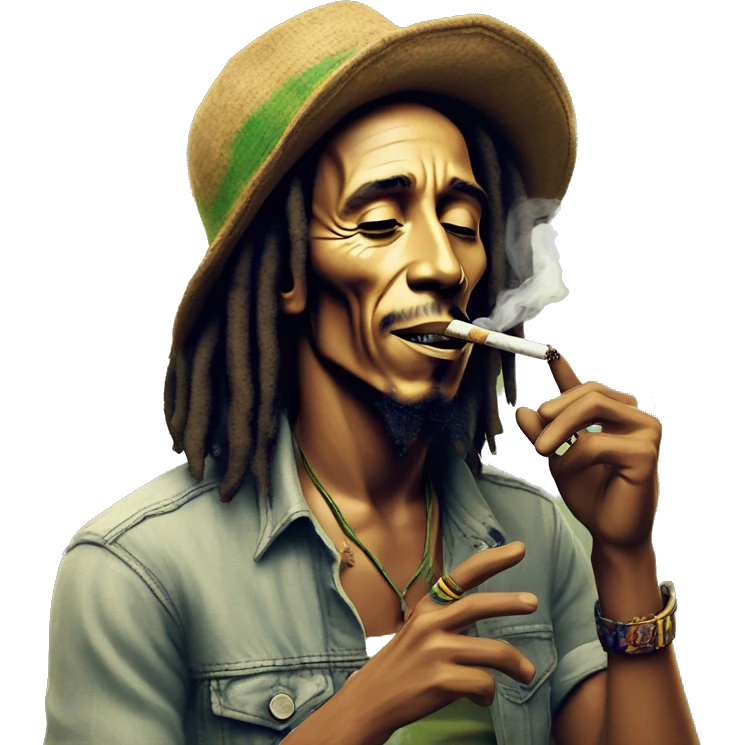Bob Marley smoking a joint emoji