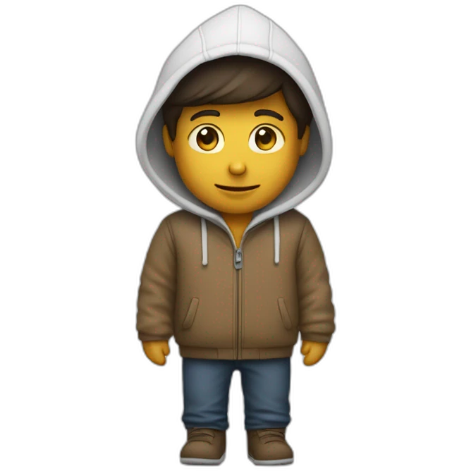 homme avec une capuche de dos emoji