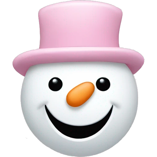 Light pink snowman with snowflakes falling emoji