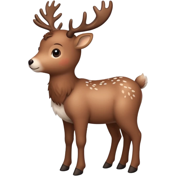 reindeer baby  cute, full body snow emoji