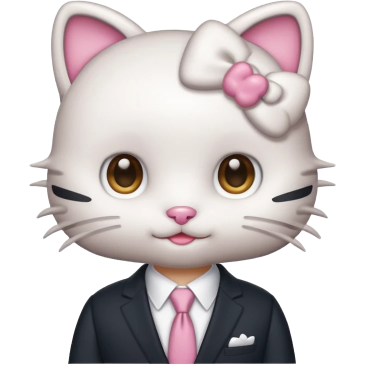 Hello Kitti With Man Suit emoji