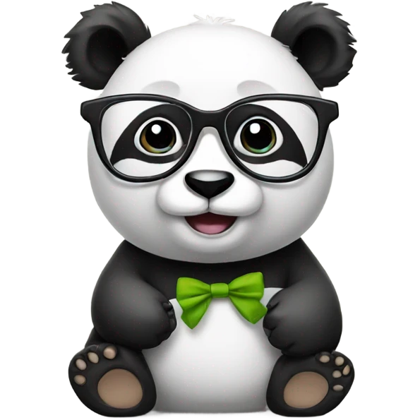 Panda wearing big glasses emoji
