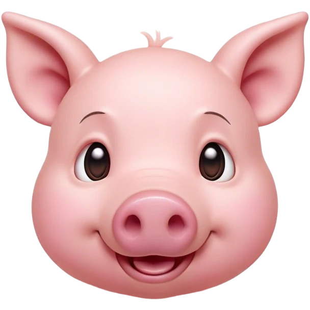 Cinematic Comical Piglet Portrait Emoji, Head tilted dramatically with an exaggeratedly amused expression, featuring a strikingly soft rosy-pink hide with a tiny, playful snout, wide, expressive beady eyes filled with playful disbelief, Simplified yet hilariously expressive features, highly detailed, glowing with a slightly sassy glow, high shine, dramatic yet playful, stylized with an air of cheeky mischief, bright and endearing, soft glowing outline, capturing the essence of a spirited and over-the-top piglet, so meme-worthy it feels like it could squeal its way into internet fame instantly! emoji