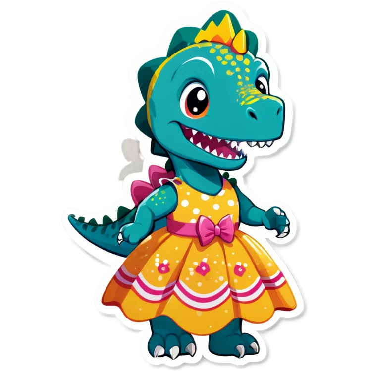 Dinosaur in a dress emoji