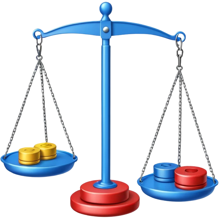 Hanging Balance Scale red blue yellow  emoji