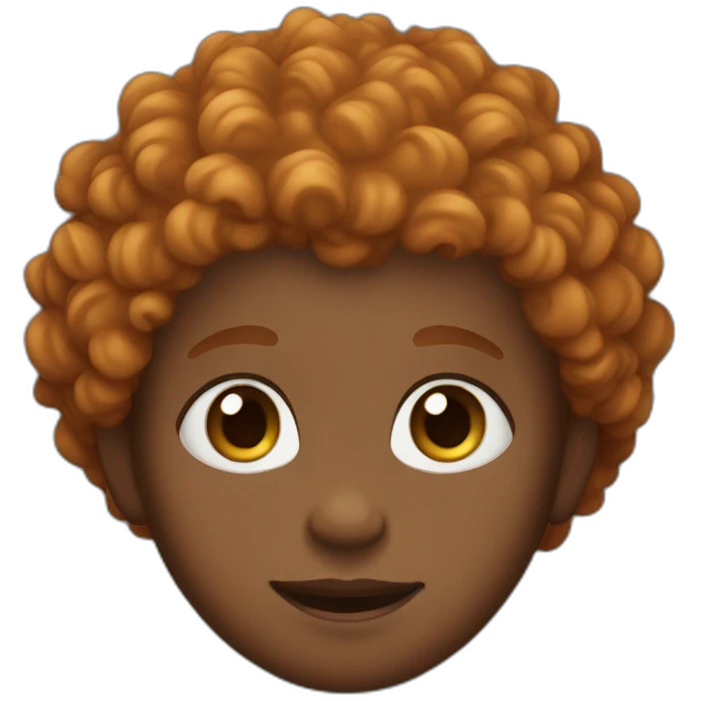 little black boy, blue eyes, ginger curly hair  emoji