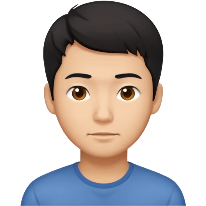 Asian guy squinting face emoji