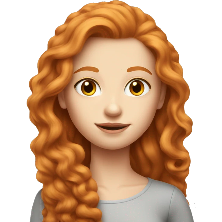 beautiful top model ginger girl long hair emoji