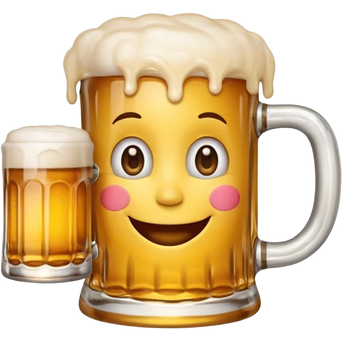 smiling emoji with a beer mug and a checkmark, symbolizing approval for a beergarden visit emoji