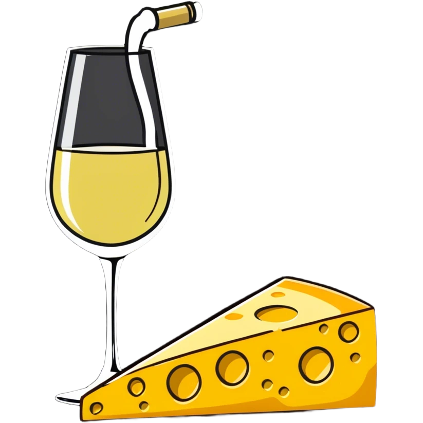 White wine with cheese emoji