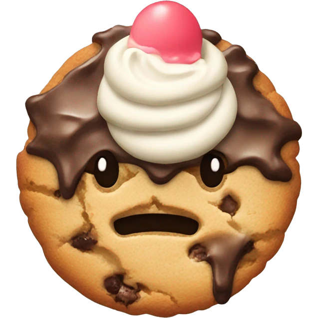 Cookie with ice cream on top emoji