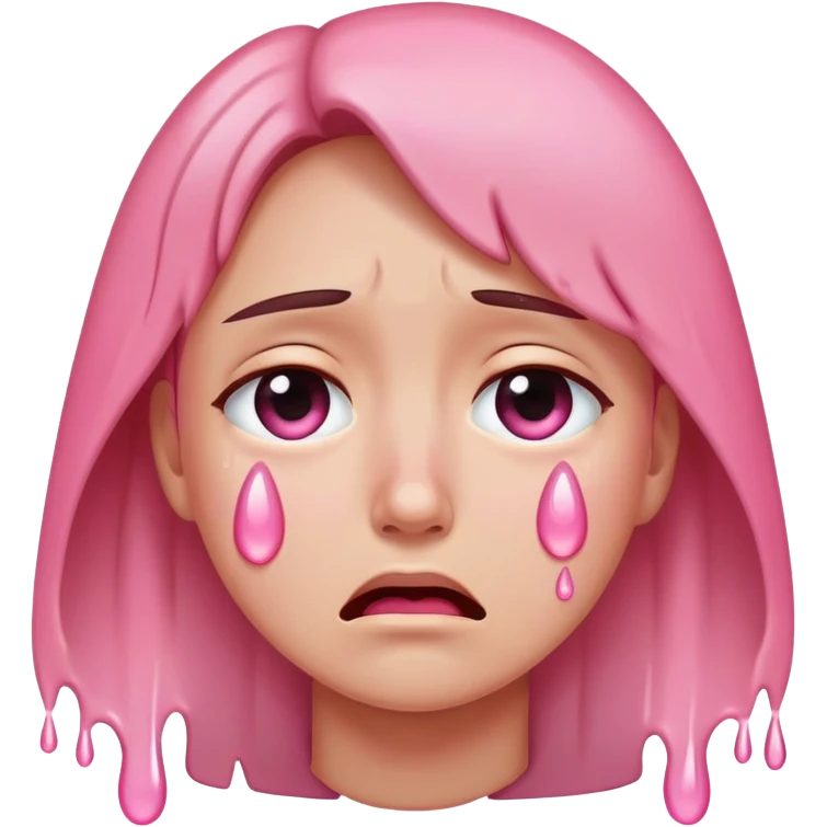 Cry with pink tears emoji