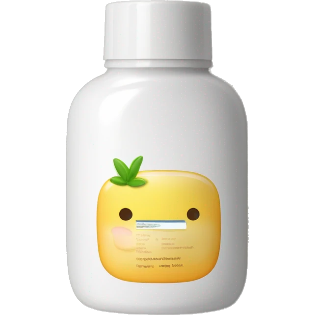 facial scrub bottle with label emoji