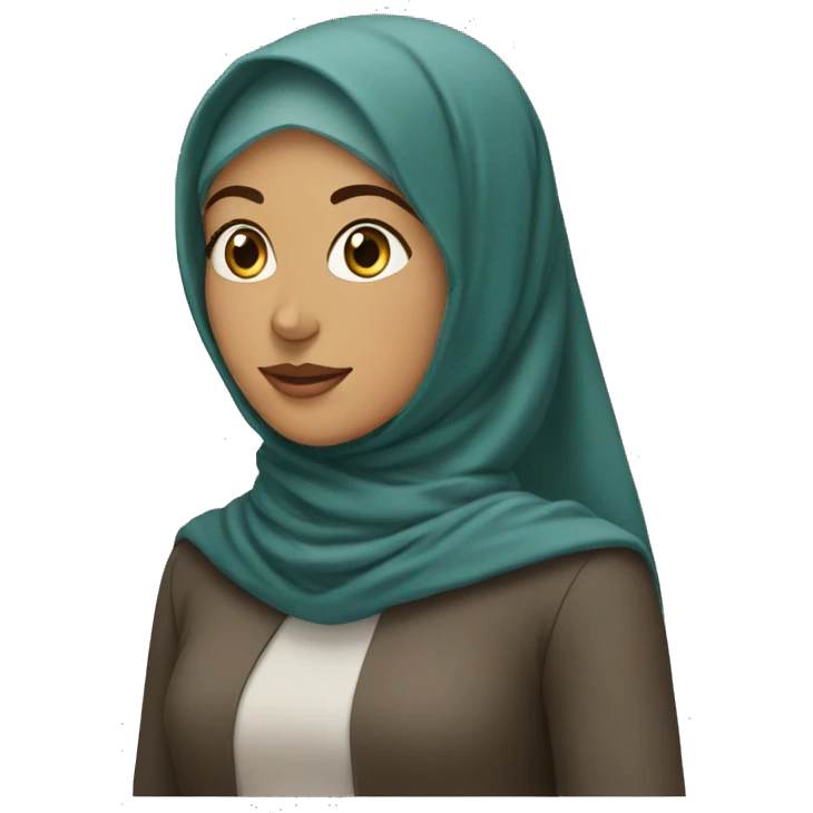 Femme qui porte hijab avec son mari  emoji